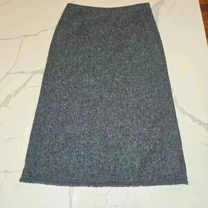 Banana Republic Wool Silk Stretch Midi Skirt Blue Gray Womens Size 6